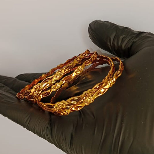 Luminous Gold Plated Bangles For Ladies | Girls – 6 Churiyan Bangles Gold Plated | 2.5 Inch With Beautiful Box | Gold Plated Bangles For Wedding | Special Occasion